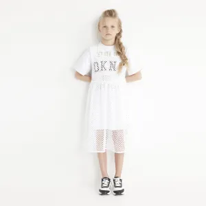 DKNY White Mesh Dress