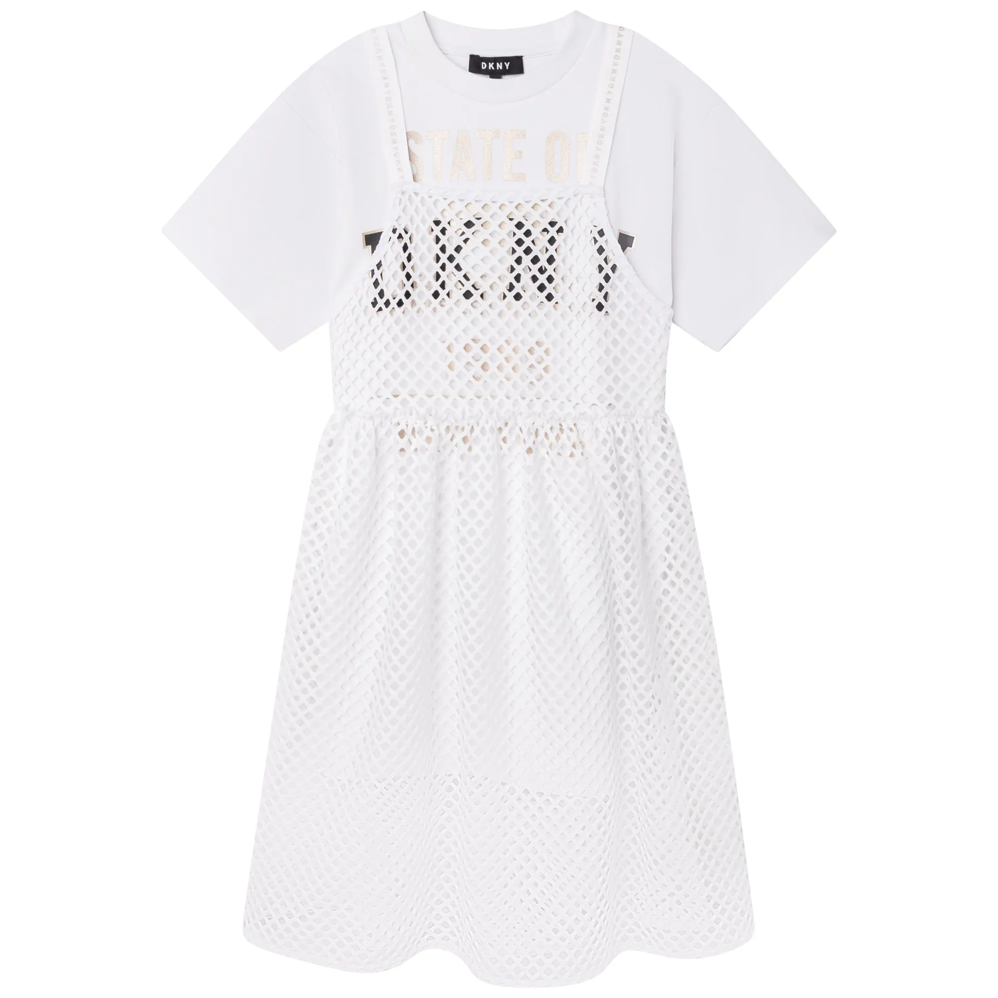 DKNY White Mesh Dress