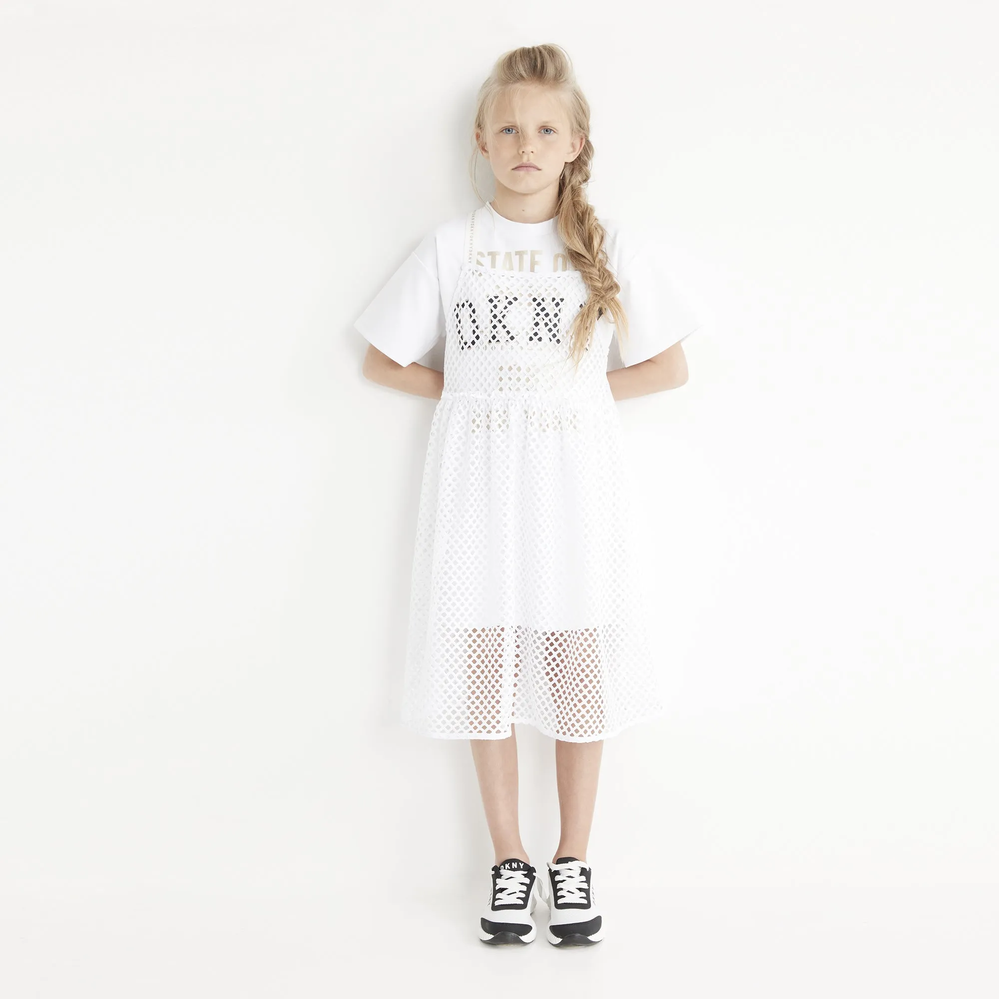 DKNY White Mesh Dress