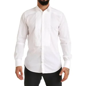 Dolce & Gabbana Elegant White Slim Fit Cotton Dress Shirt