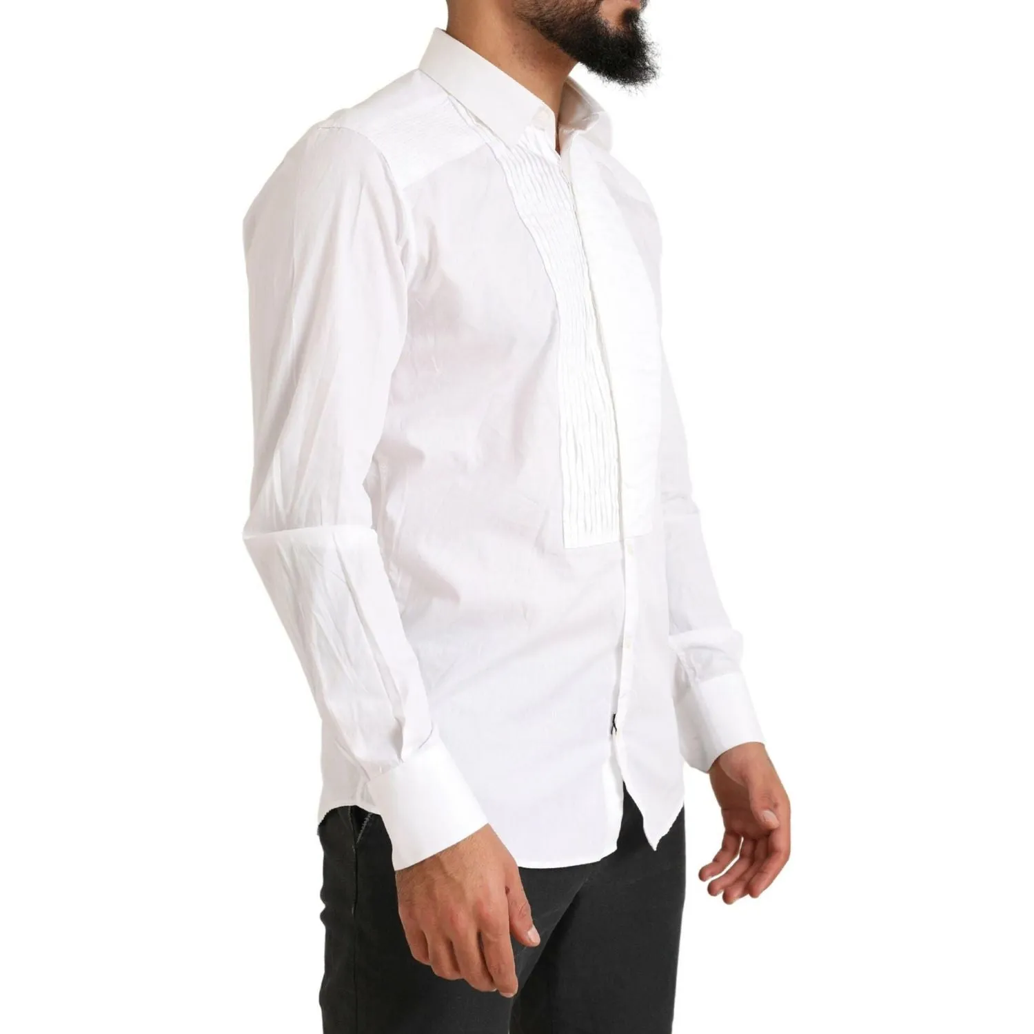 Dolce & Gabbana Elegant White Slim Fit Cotton Dress Shirt