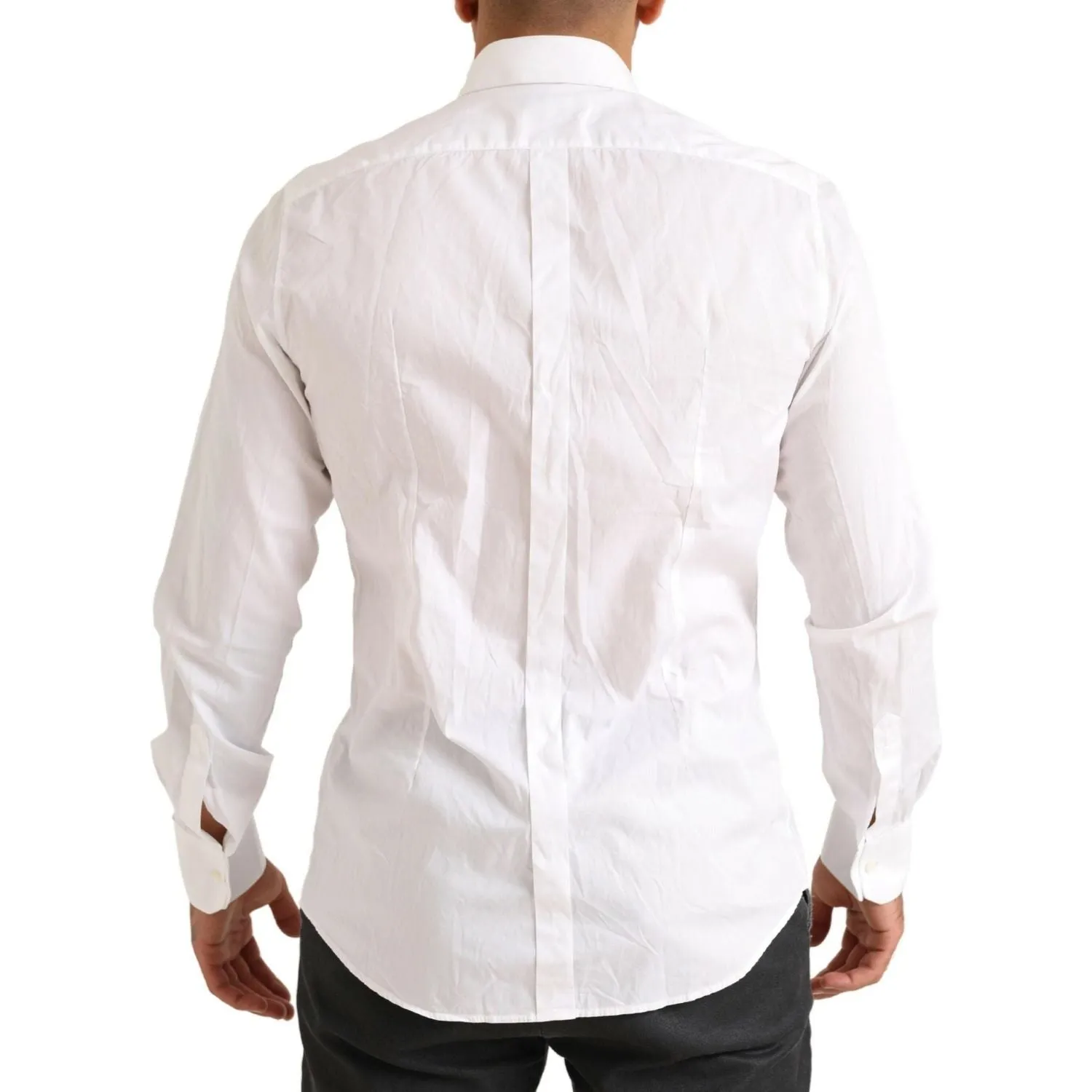 Dolce & Gabbana Elegant White Slim Fit Cotton Dress Shirt