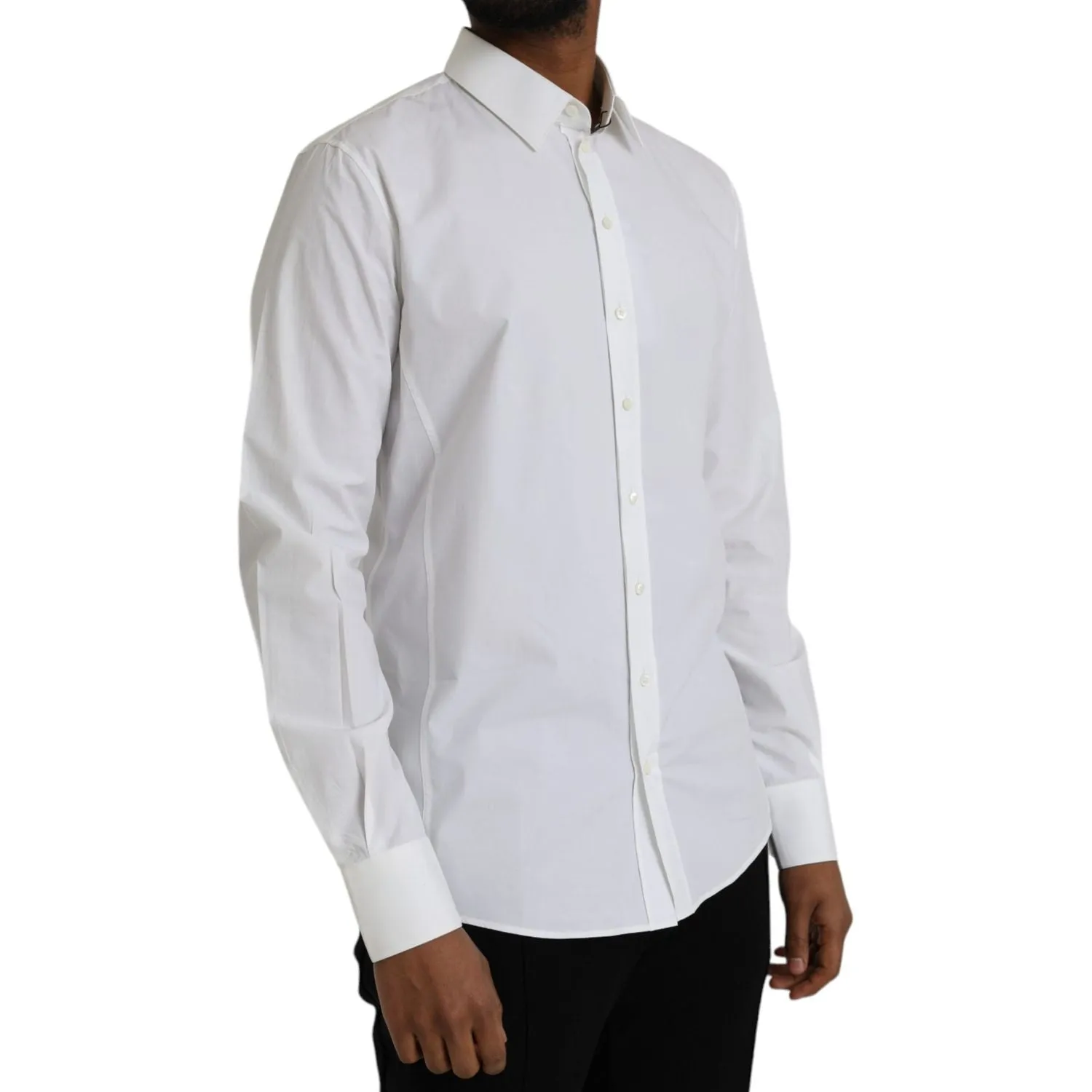 Dolce & Gabbana White Cotton Formal Dress Top SICILIA Shirt