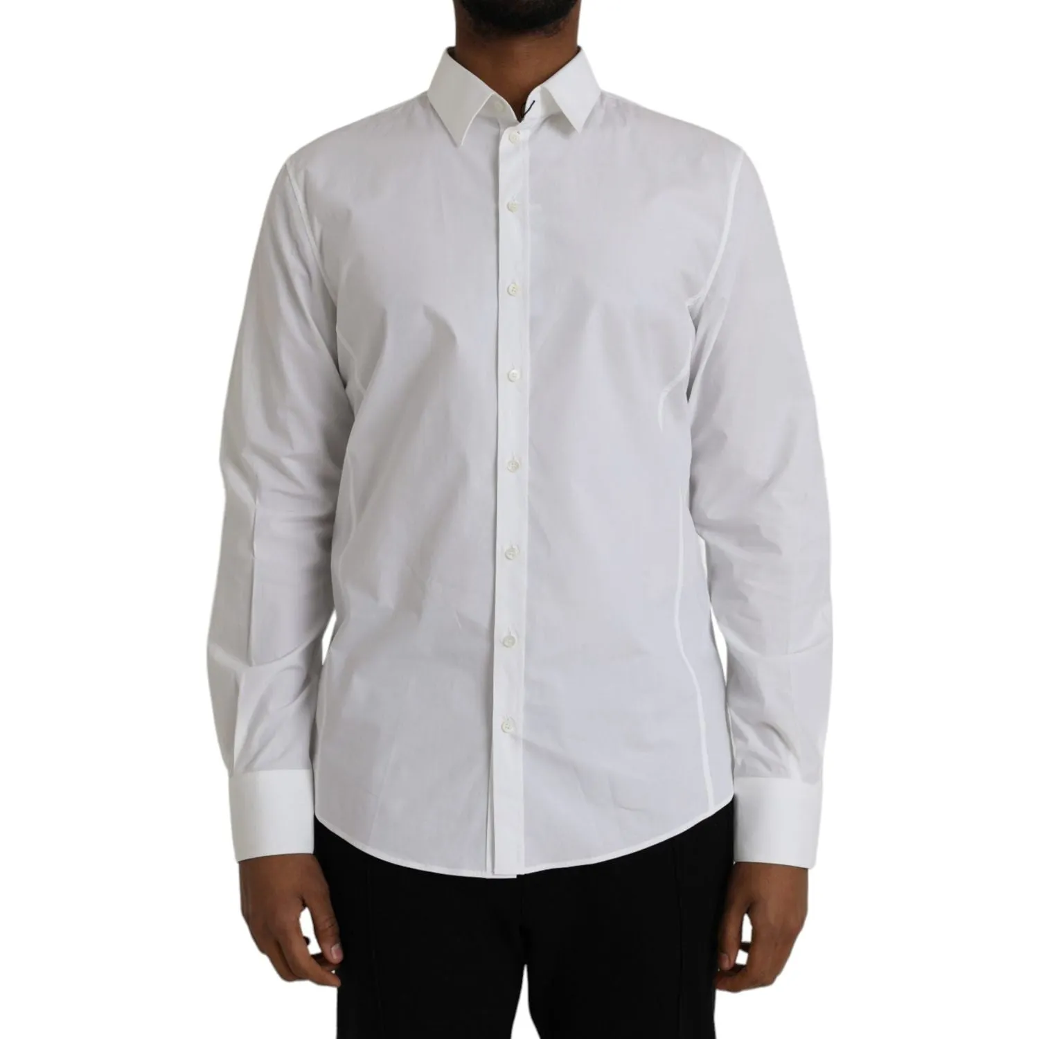 Dolce & Gabbana White Cotton Formal Dress Top SICILIA Shirt