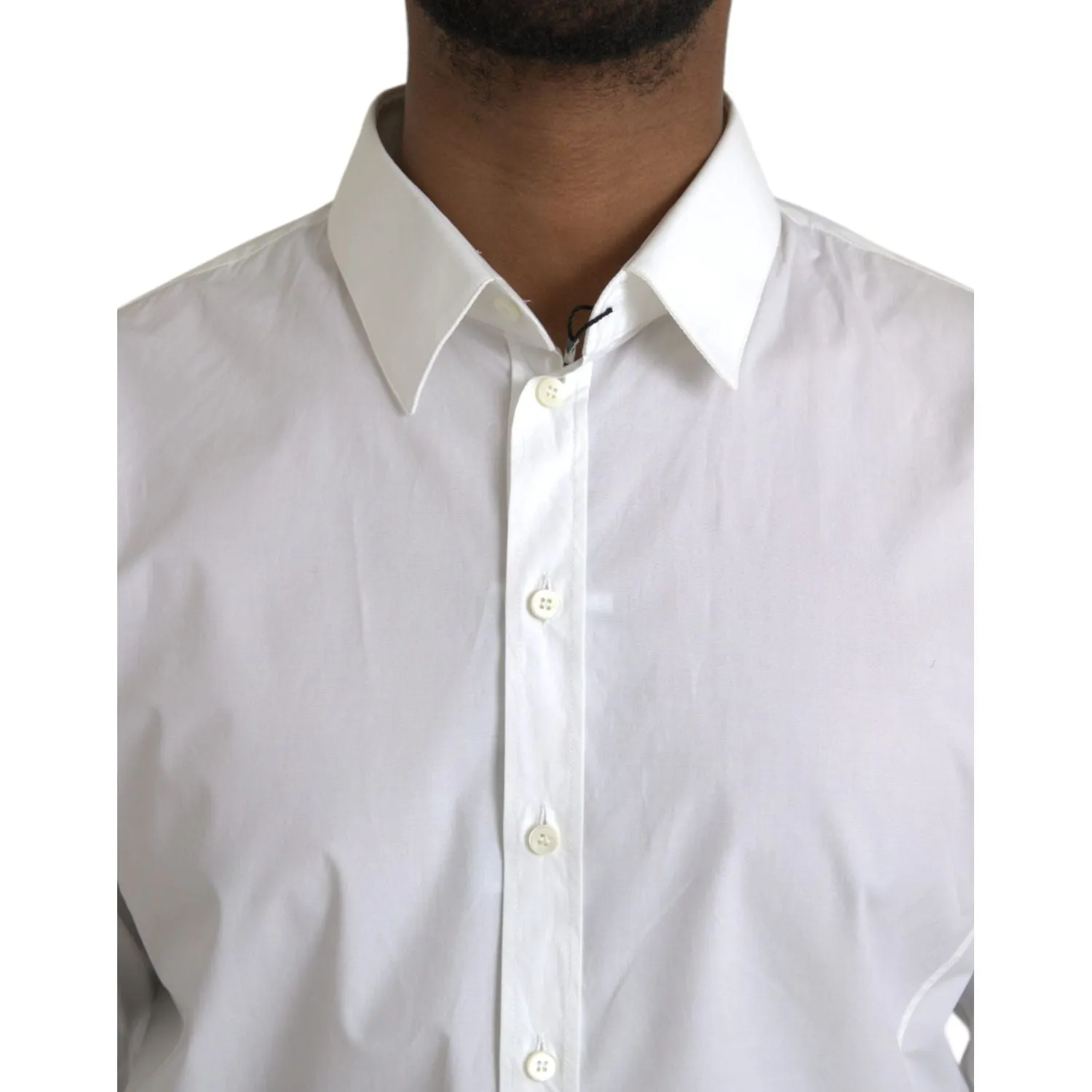 Dolce & Gabbana White Cotton Formal Dress Top SICILIA Shirt