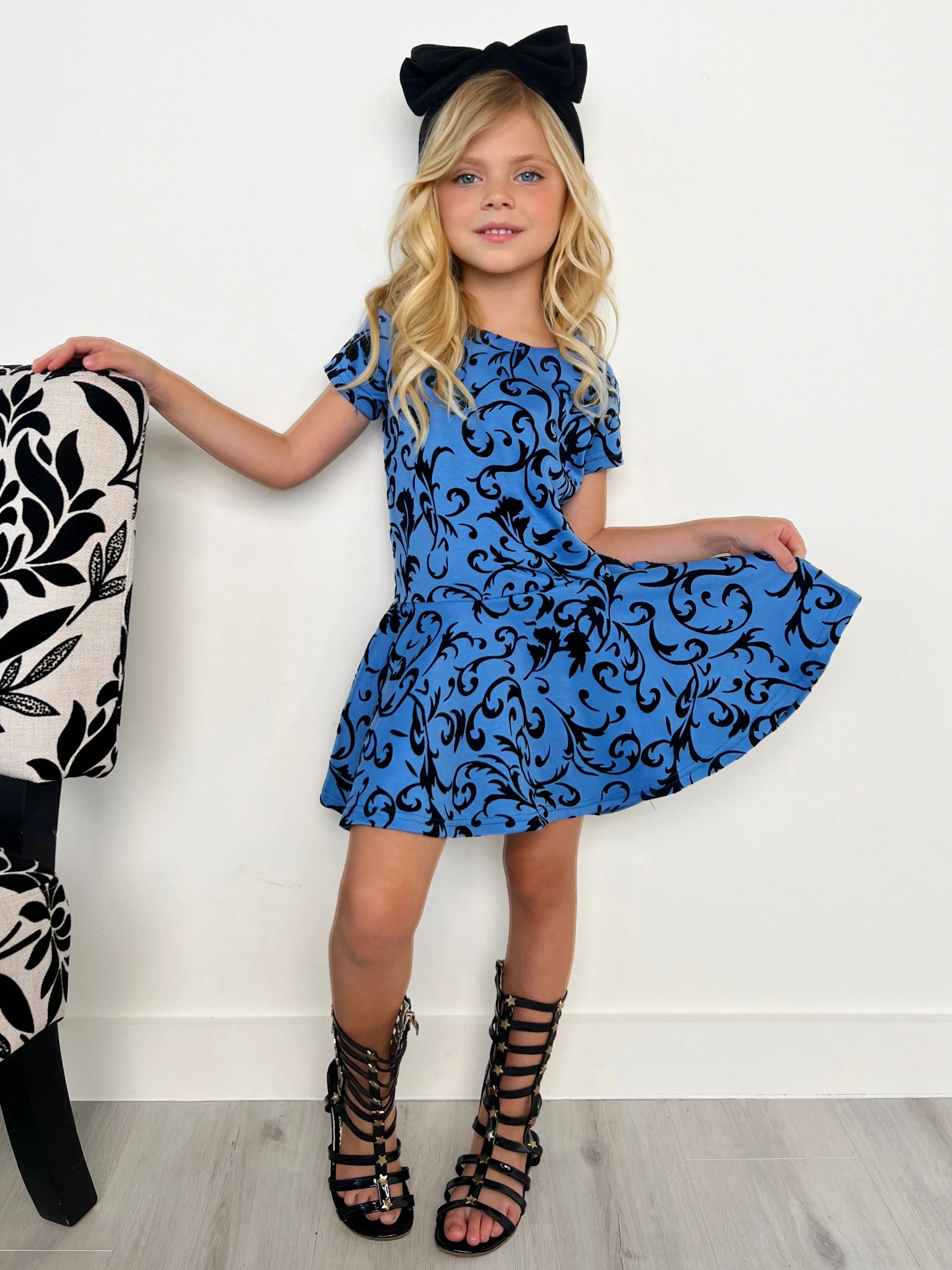 Dreamy Daywear Velvet Brocade Dress by Kids Couture