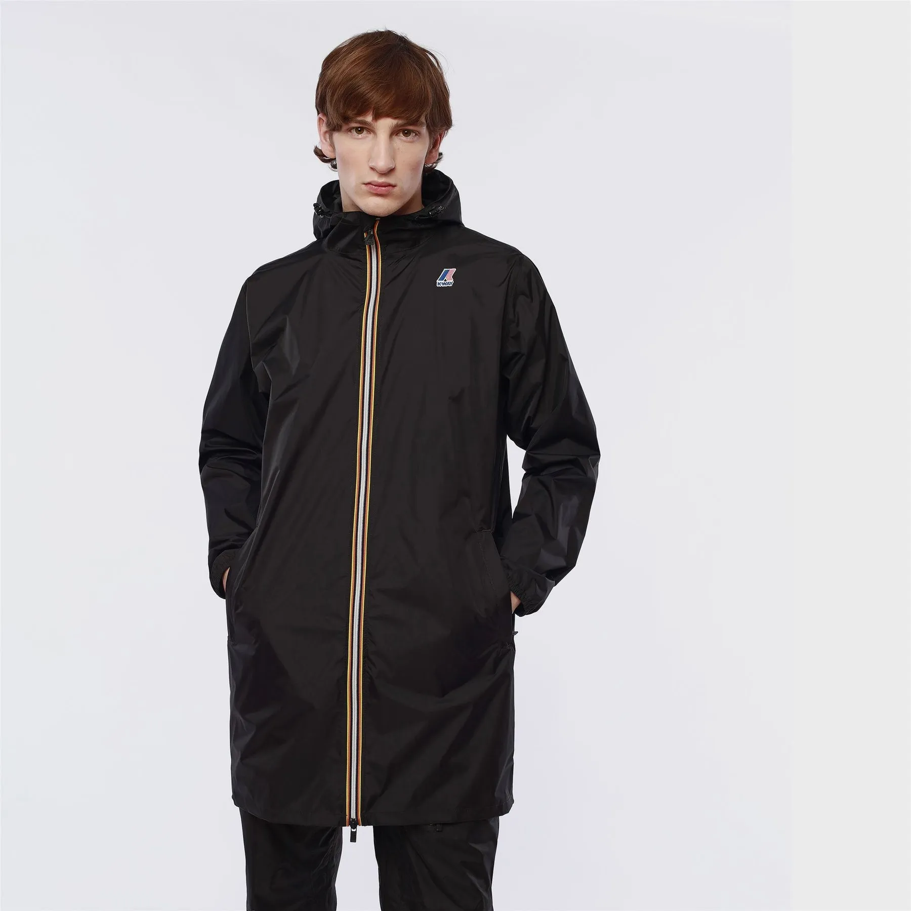 Eiffel - Unisex Waterproof Packable Long Rain Jacket in Black