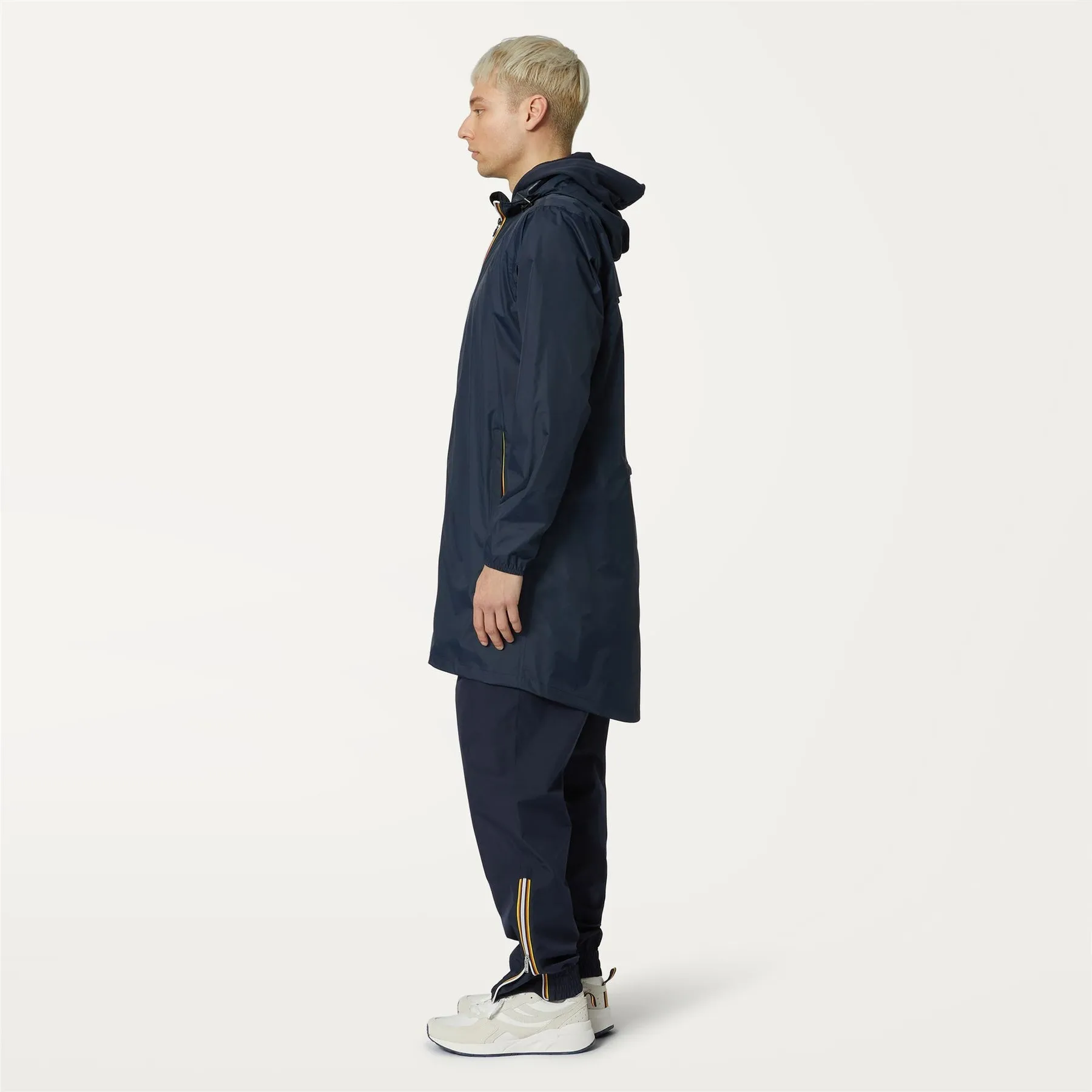 Eiffel - Unisex Waterproof Packable Long Rain Jacket in Blue Depht