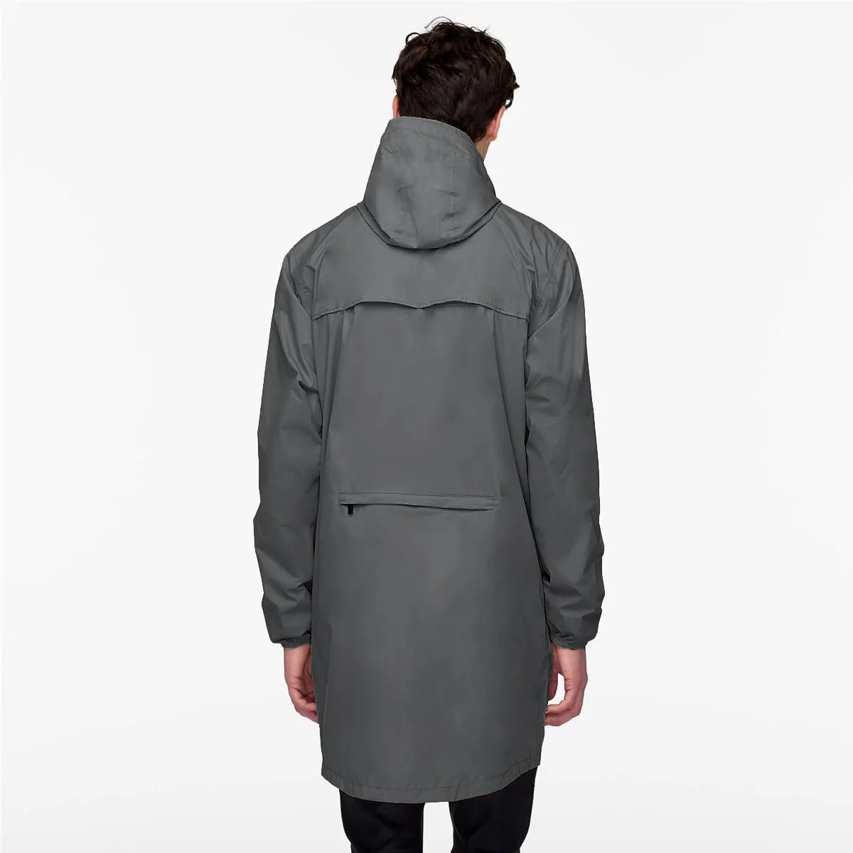 Eiffel - Unisex Waterproof Packable Long Rain Jacket in Grey Smoke