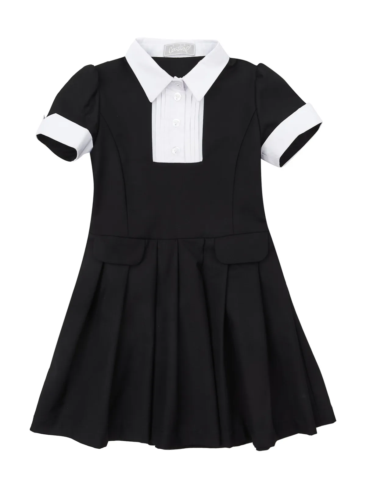 Elegant Black Pleated Dress by Kids Couture