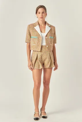 English Factory - Boucle Cropped Jacket With Trim