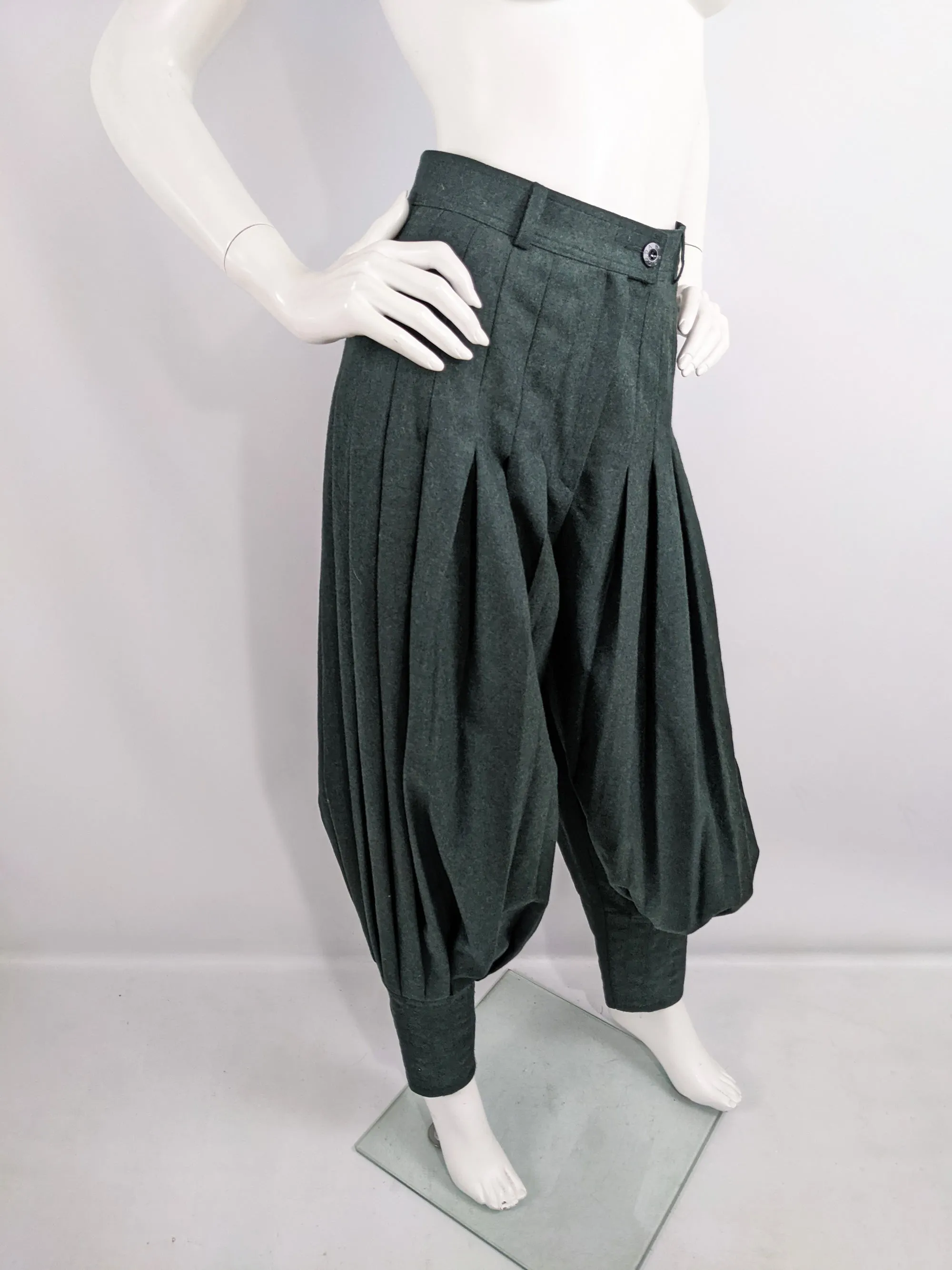 Escada Vintage Pleated Wool Balloon Leg Trousers, 1980s