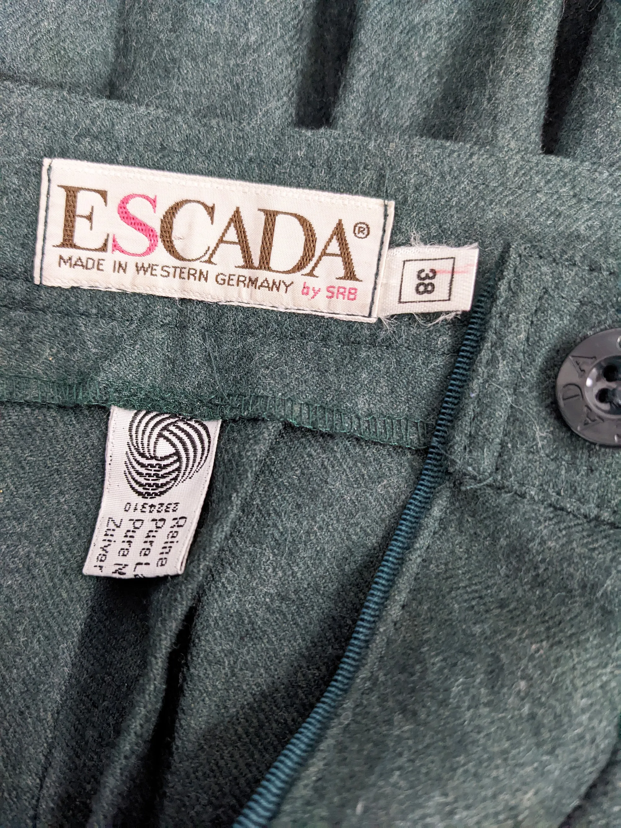 Escada Vintage Pleated Wool Balloon Leg Trousers, 1980s