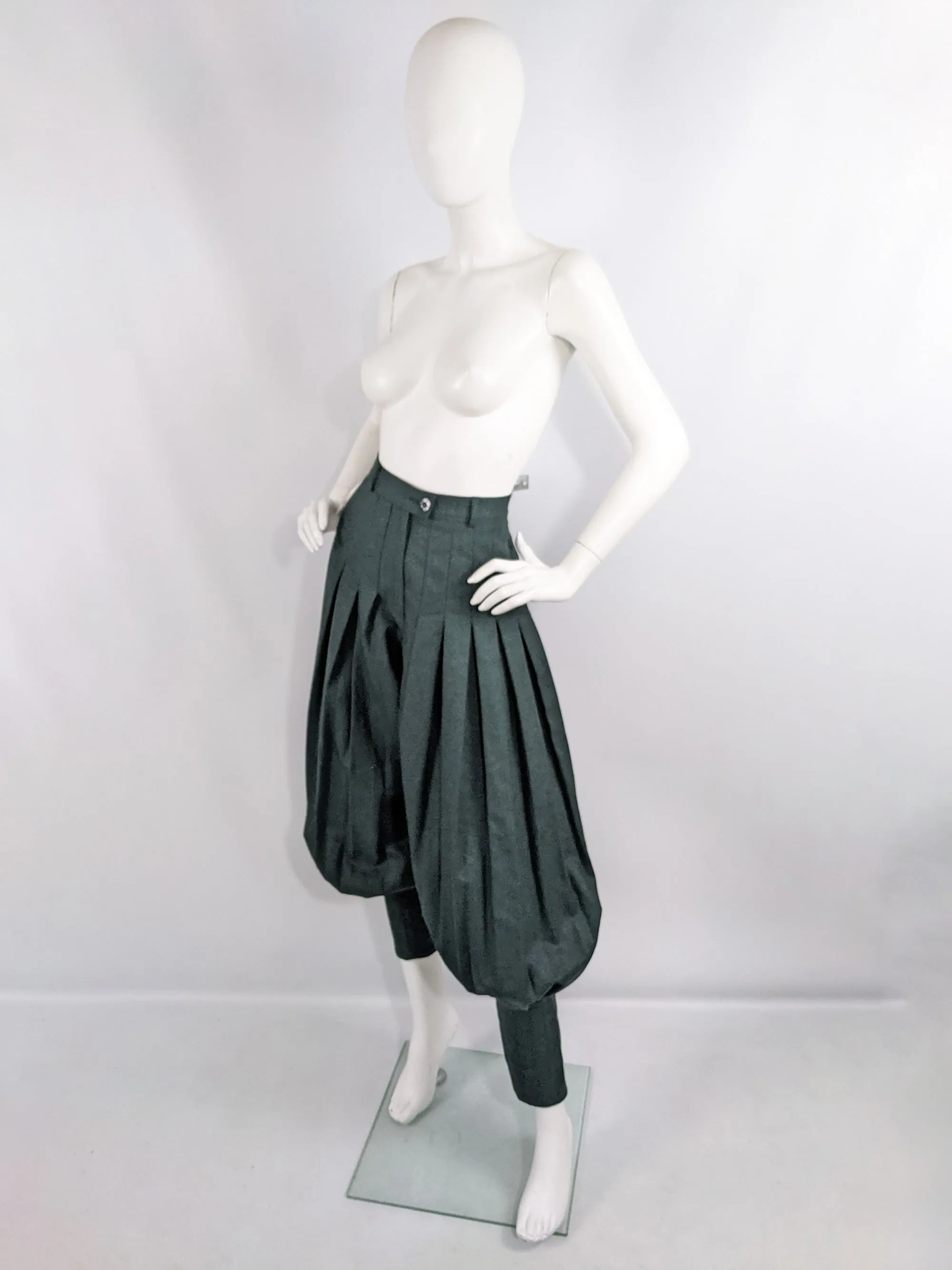 Escada Vintage Pleated Wool Balloon Leg Trousers, 1980s