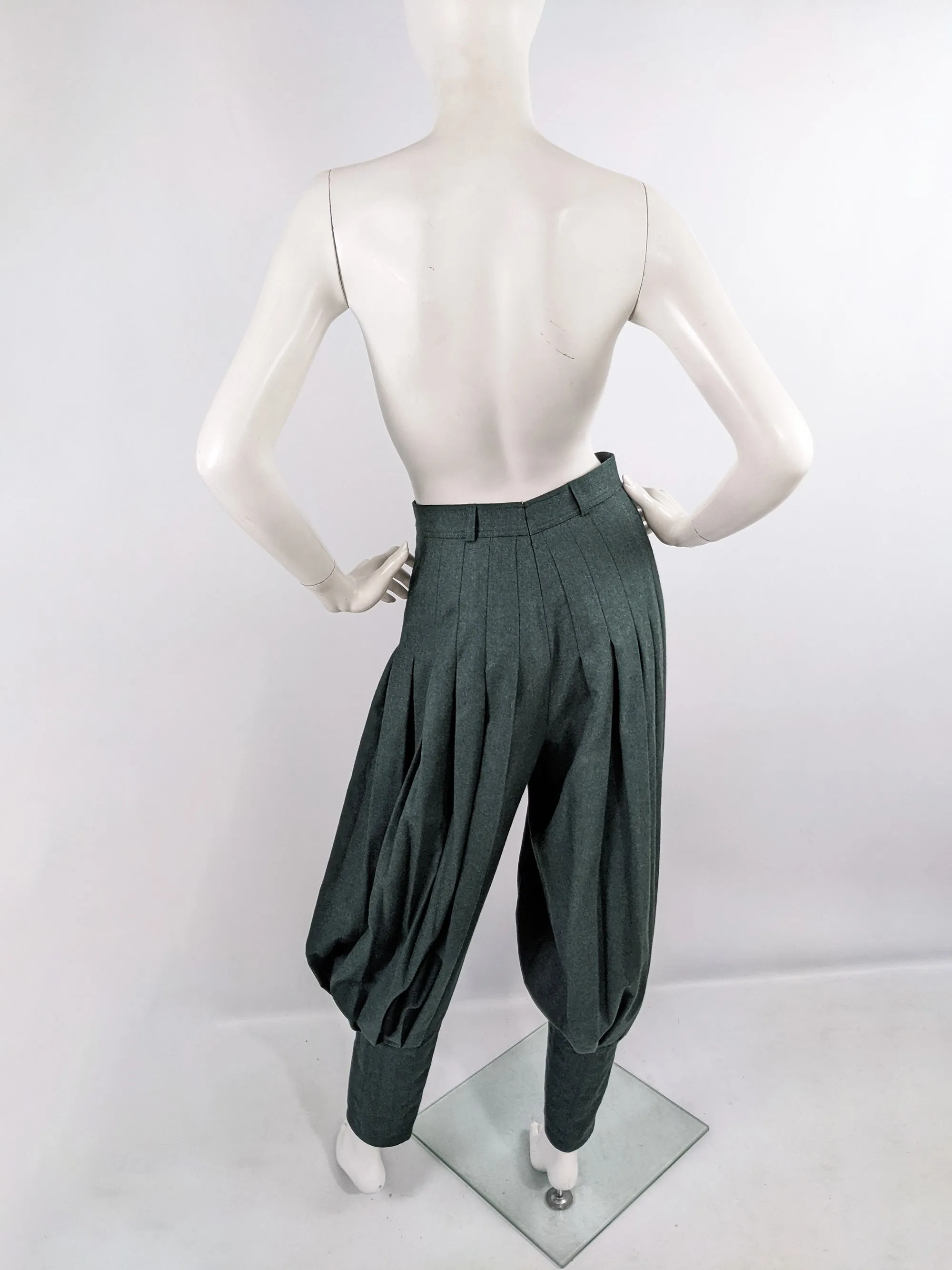 Escada Vintage Pleated Wool Balloon Leg Trousers, 1980s