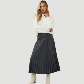 Esqualo Plisse Skirt | Granite