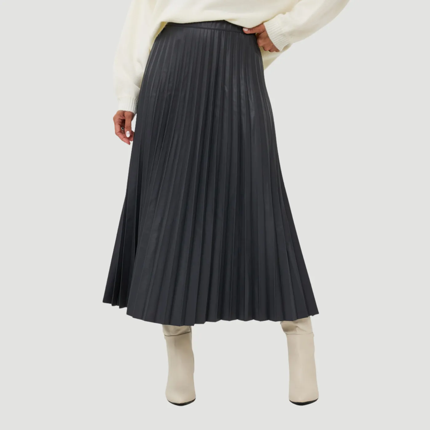 Esqualo Plisse Skirt | Granite