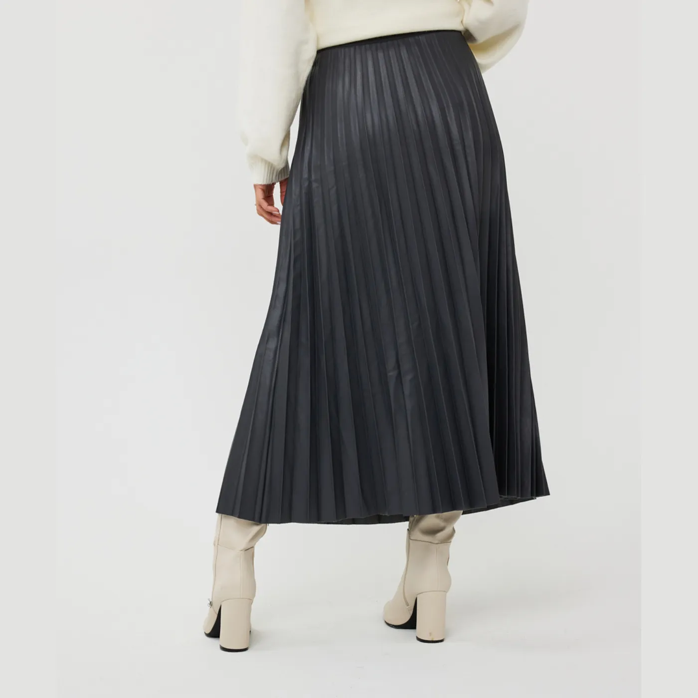 Esqualo Plisse Skirt | Granite