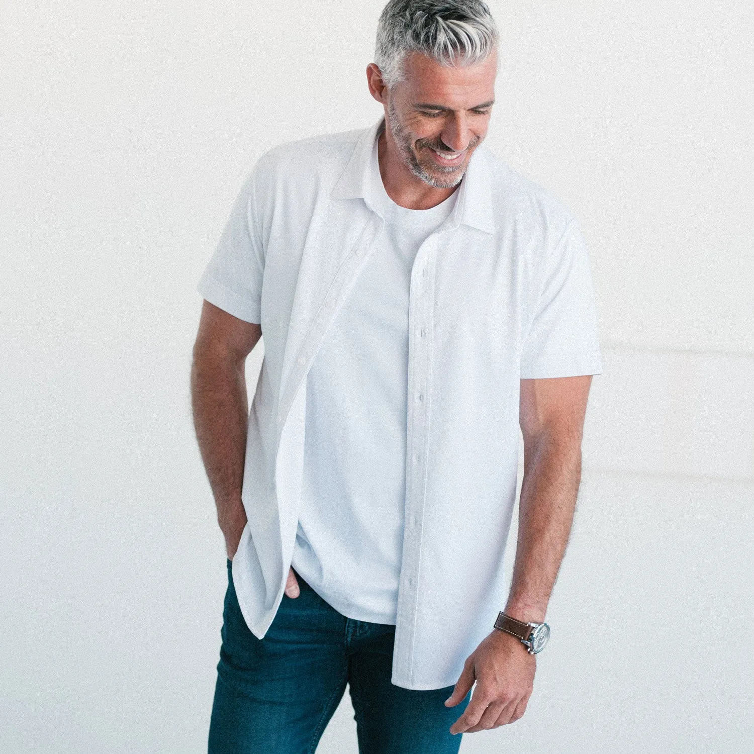 Essential Short Sleeve T-Shirt Shirt - White Cotton Jersey