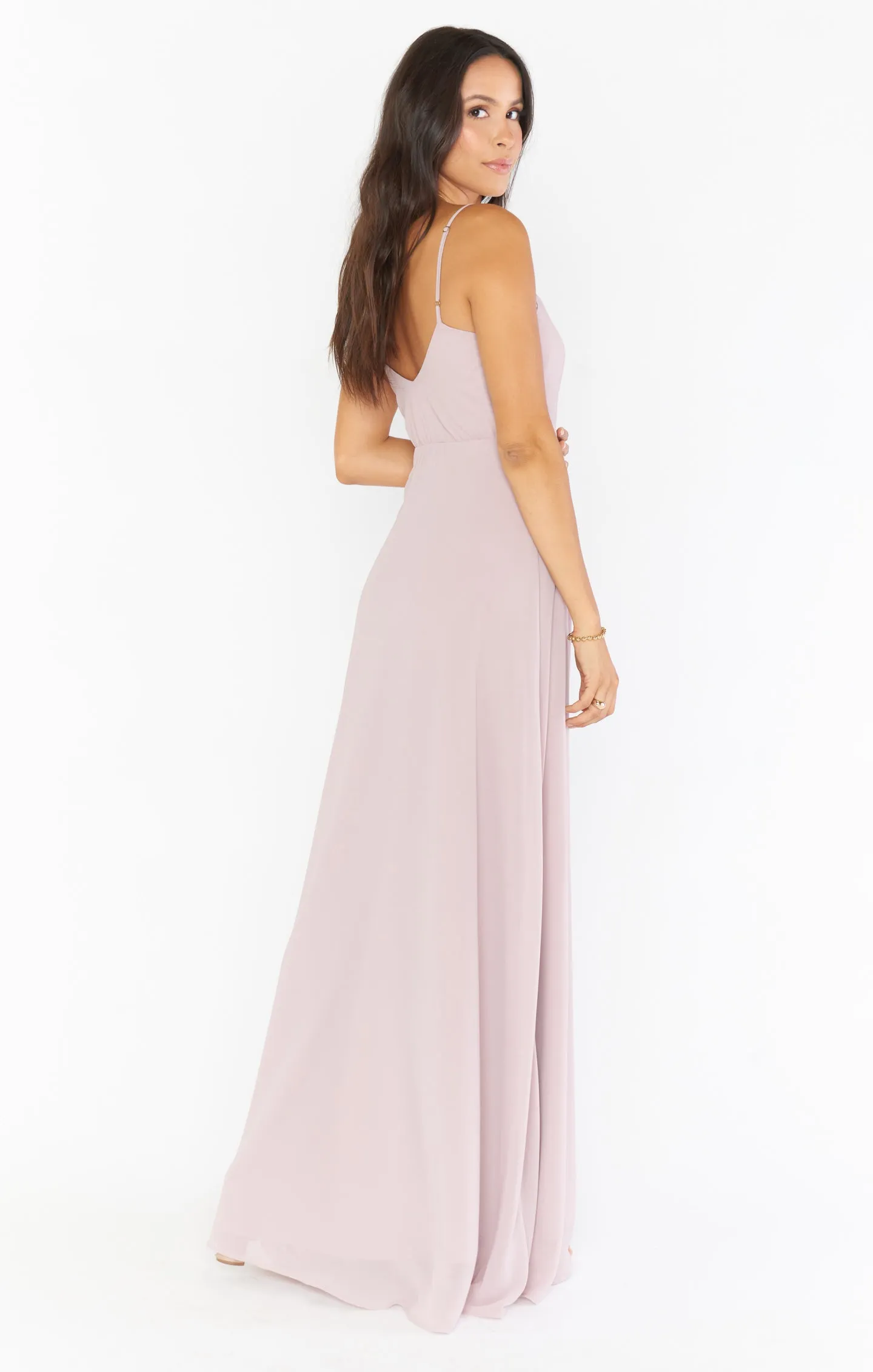 Faith Maxi Dress ~ Neutral Mauve Chiffon