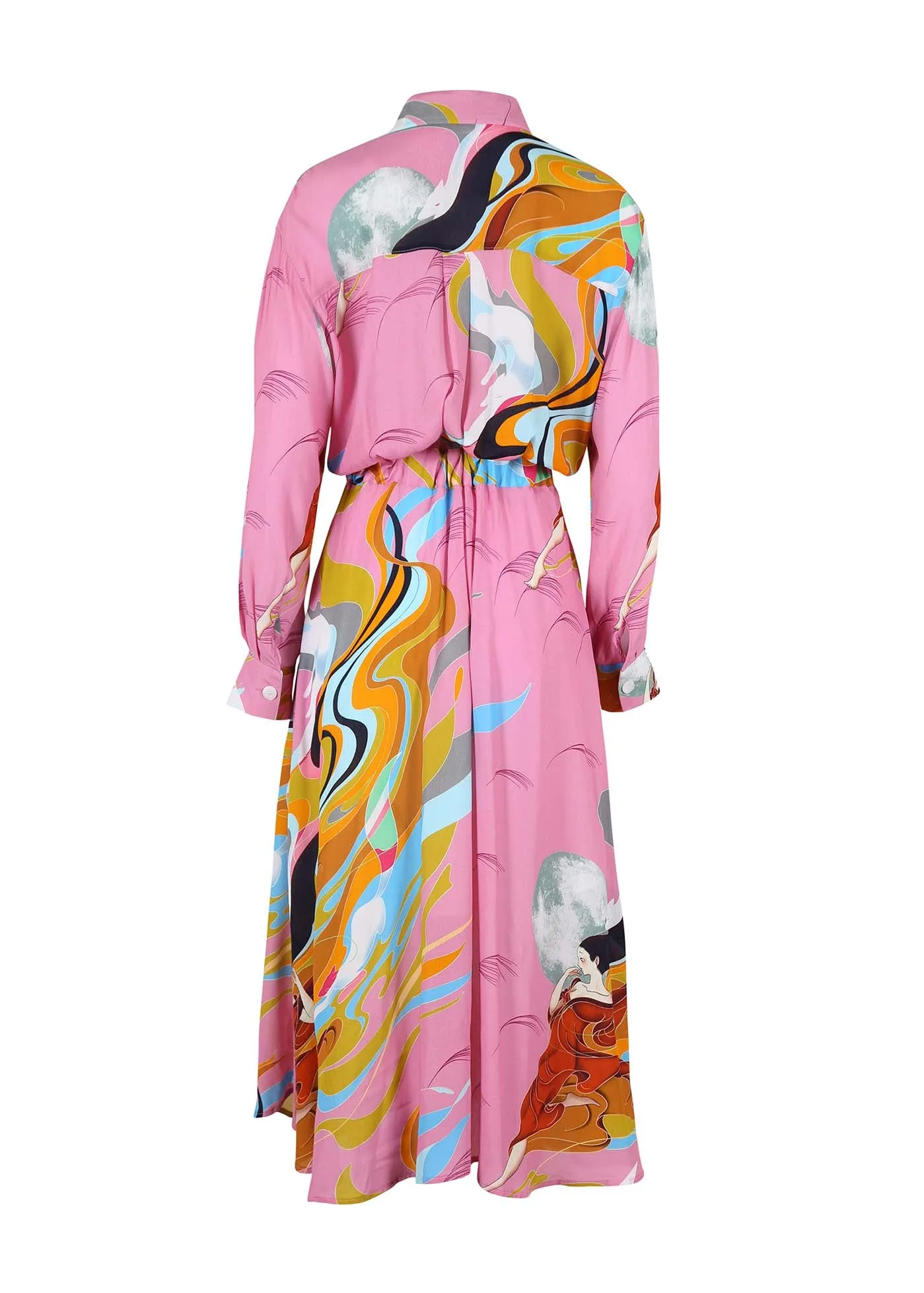 Faith Parisian Midi Wrap Dress Pink in Viscose