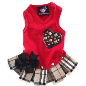 Fashion Plaid Red Shirt Dog Dress