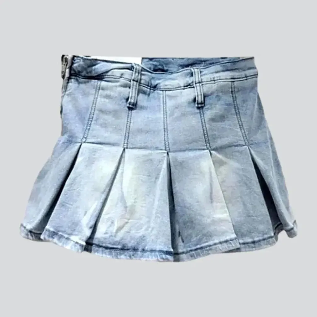 Fashion sanded jean skort
 for ladies