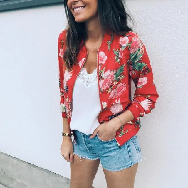 Floral Printed Long Sleeve Coats