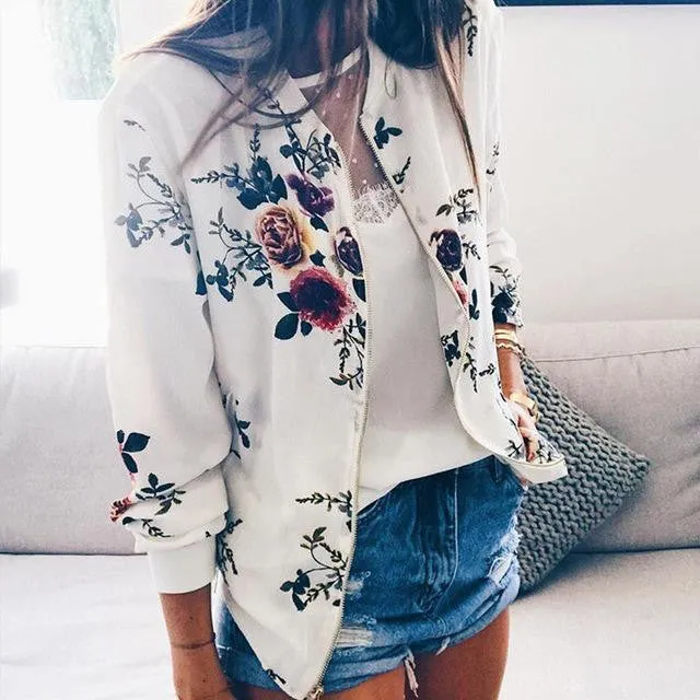 Floral Printed Long Sleeve Coats