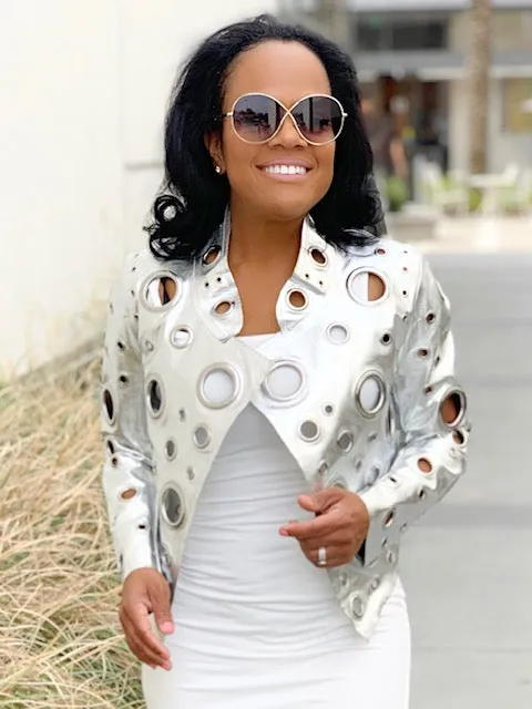 For The Cool In You | Silver Metallic Jacket