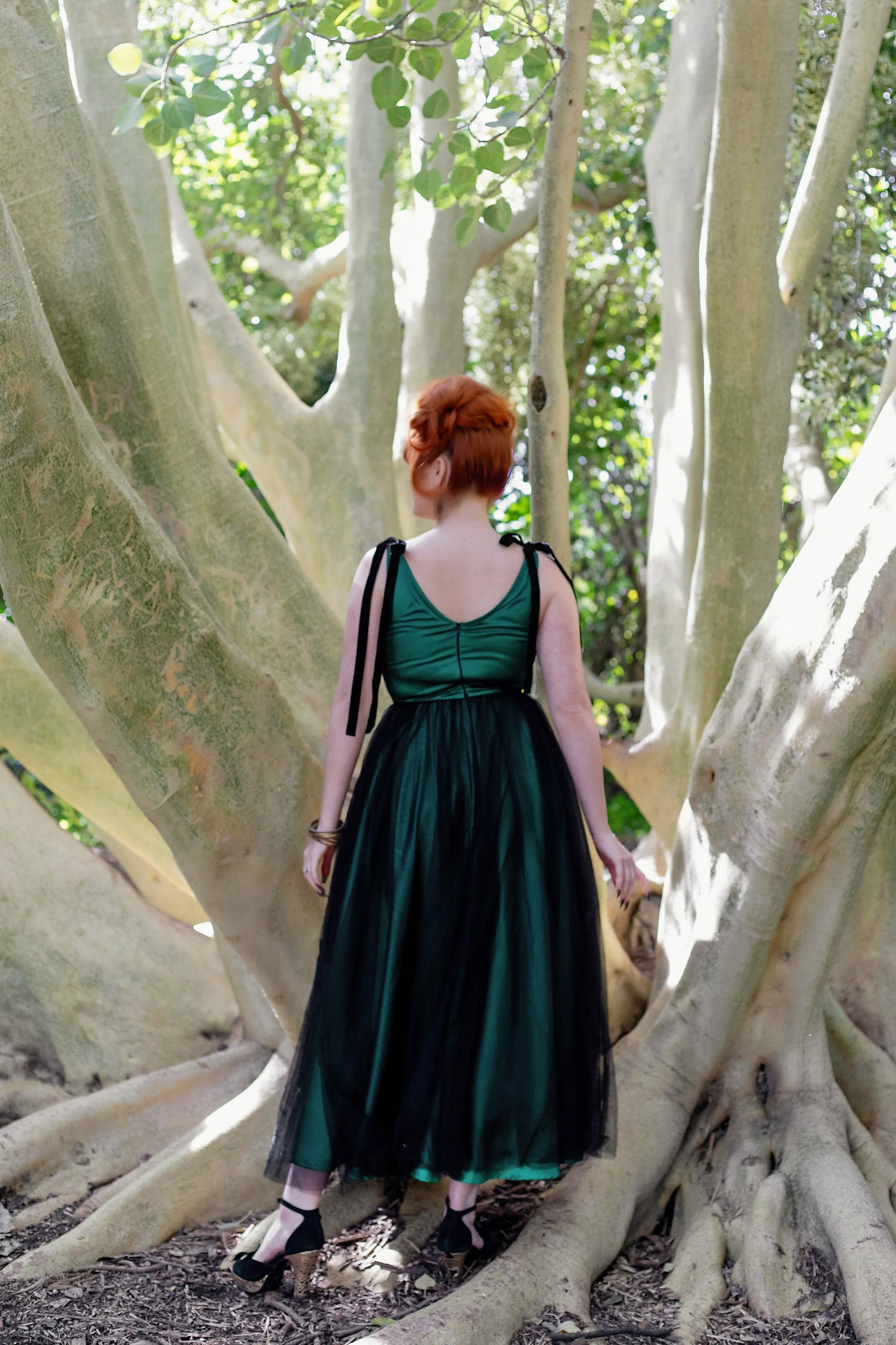 Forest Green Embellished Ribbon Gown Presale