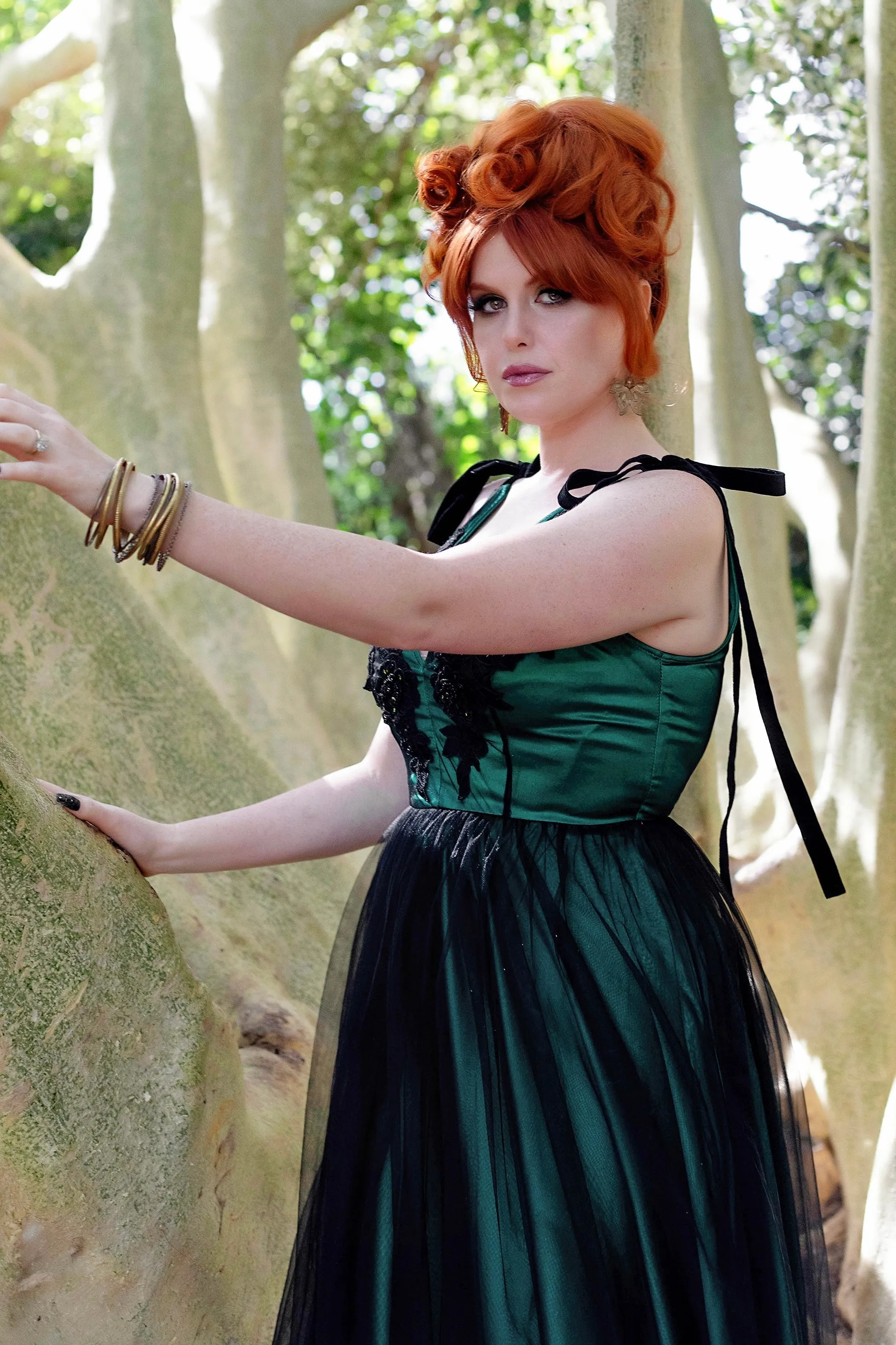 Forest Green Embellished Ribbon Gown Presale