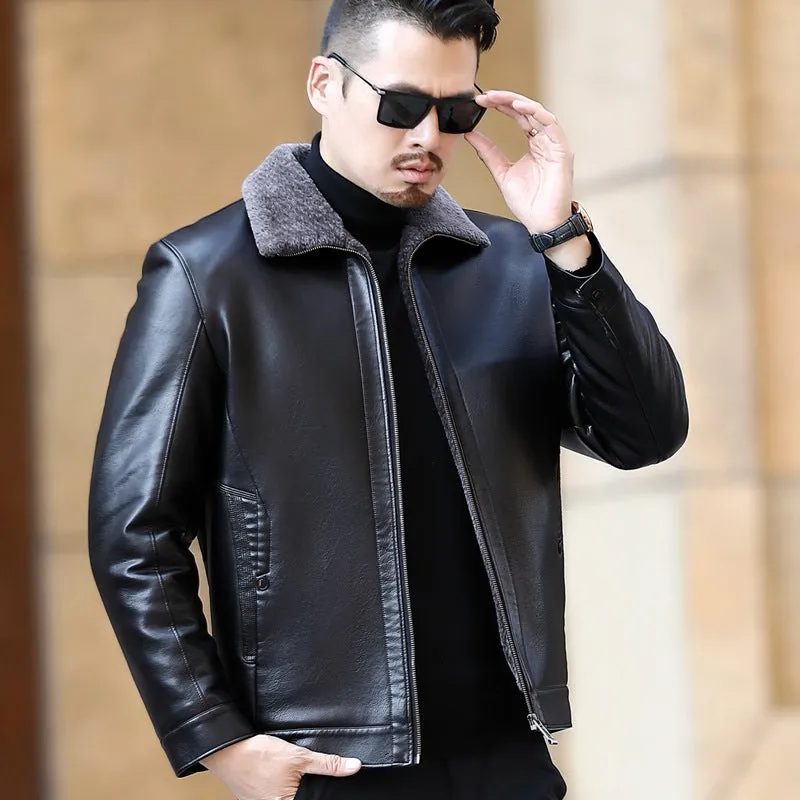 Funki Buys | Jackets | Men's Leather Luxury Sheepskin Jacket