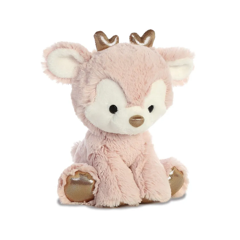 Glitzy Tots Pink Reindeer Soft Toy