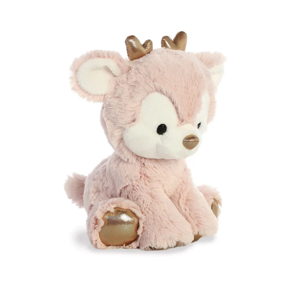 Glitzy Tots Pink Reindeer Soft Toy