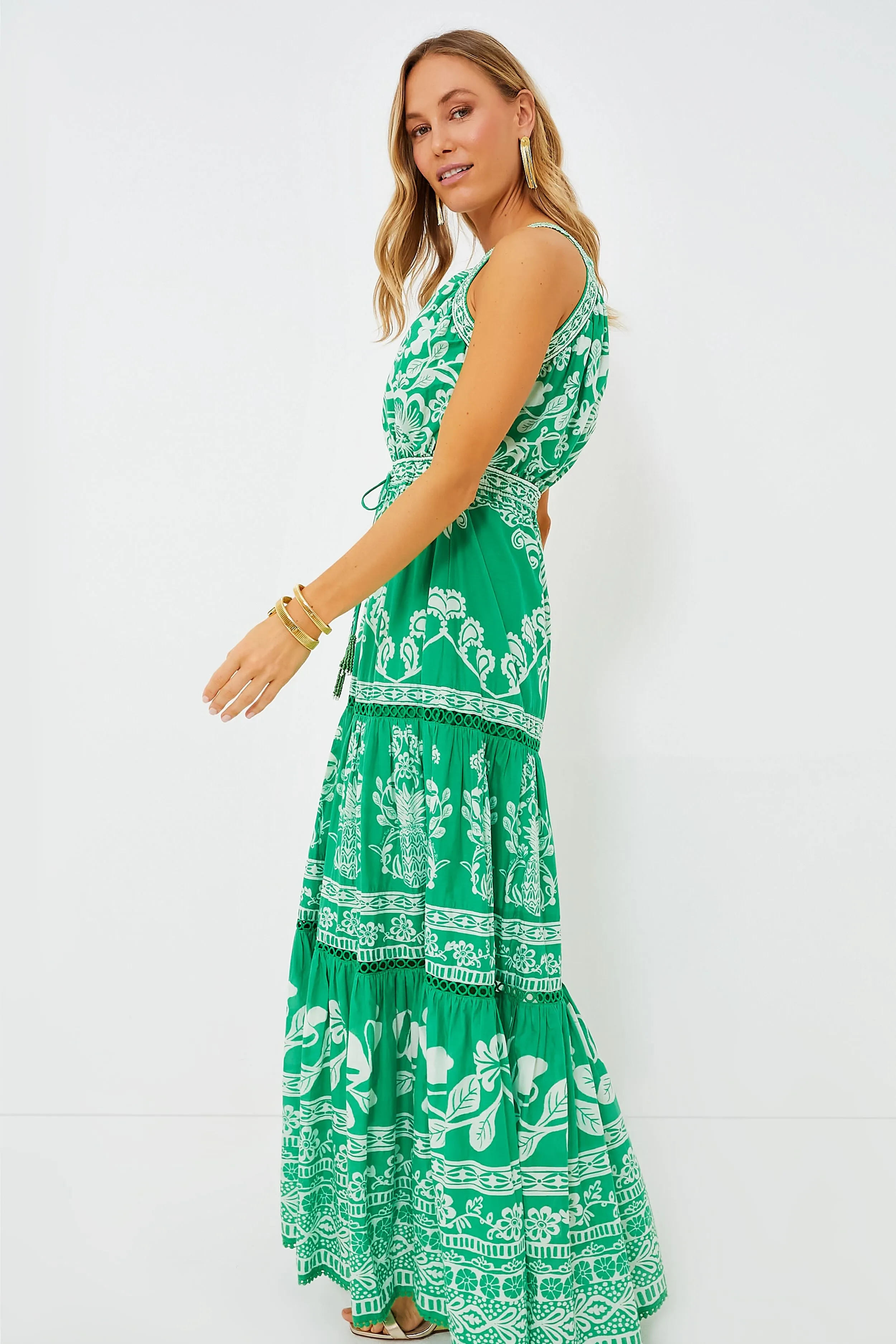 Green Sweet Garden Maxi Dress