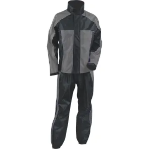 Grey SH2222-BLK/GREY Ladies Black & Gray Rain Suit Water Proof w/ Reflective Piping