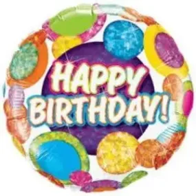 Happy Birthday Dots & Glitz Foil Balloon