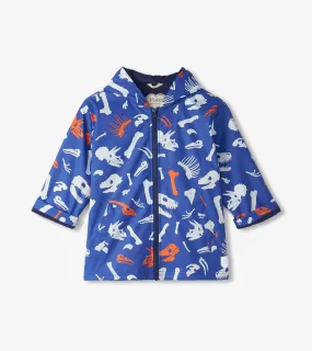 Hatley -Boys Dino Fossils Colour Changing Zip-Up Rain Jacket