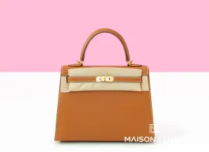 Hermes Kelly Sellier 25 Gold Epsom Gold Hardware