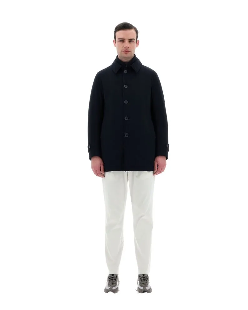 Herno WASHINGTON RAINCOAT Woven Half Coat - Navy