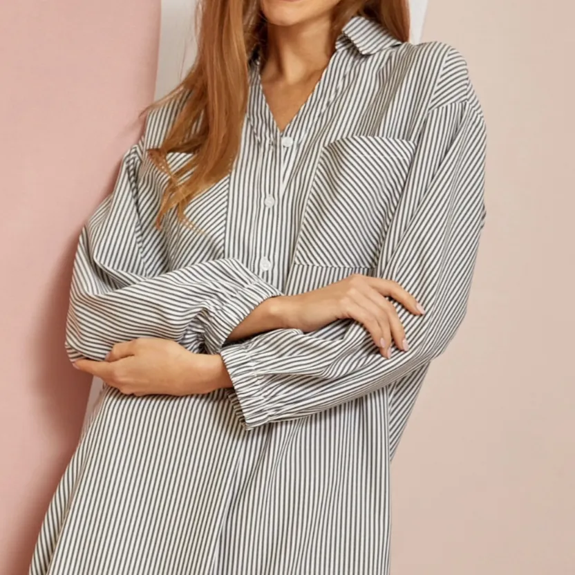 Hilton Head Striped Collared Shirt Dress