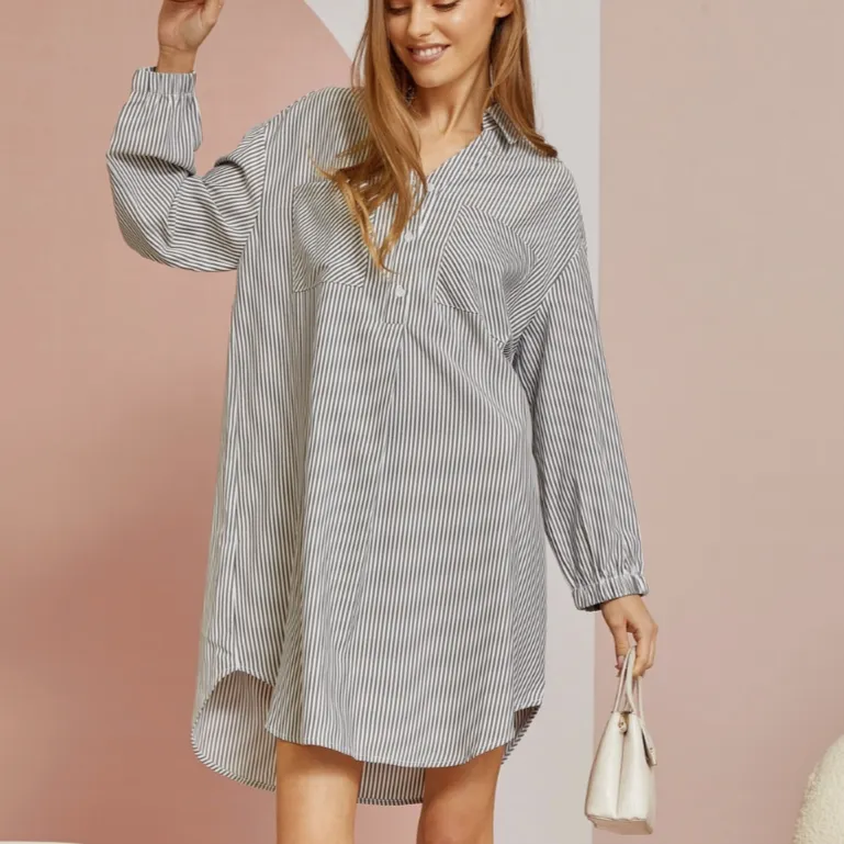 Hilton Head Striped Collared Shirt Dress