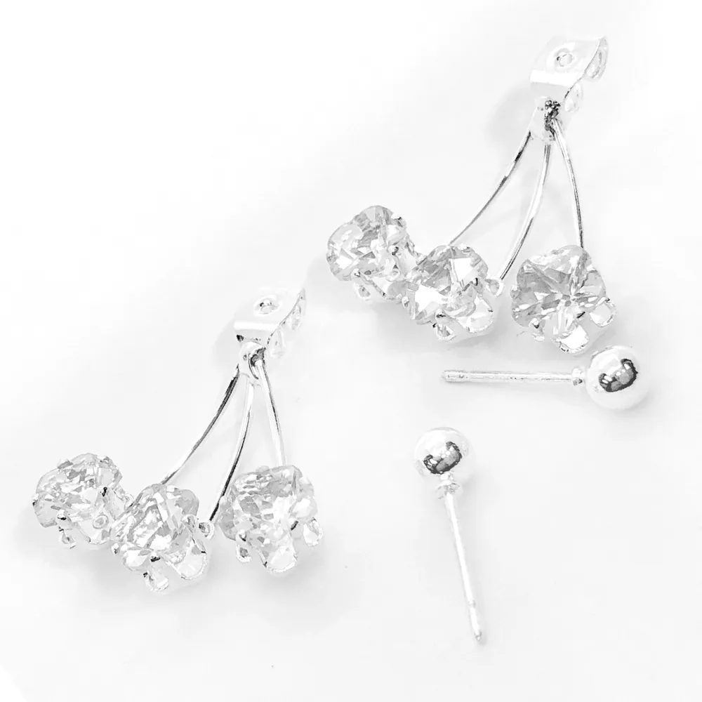 Ice Blossoms Stud Earrings & Crystal Jacket