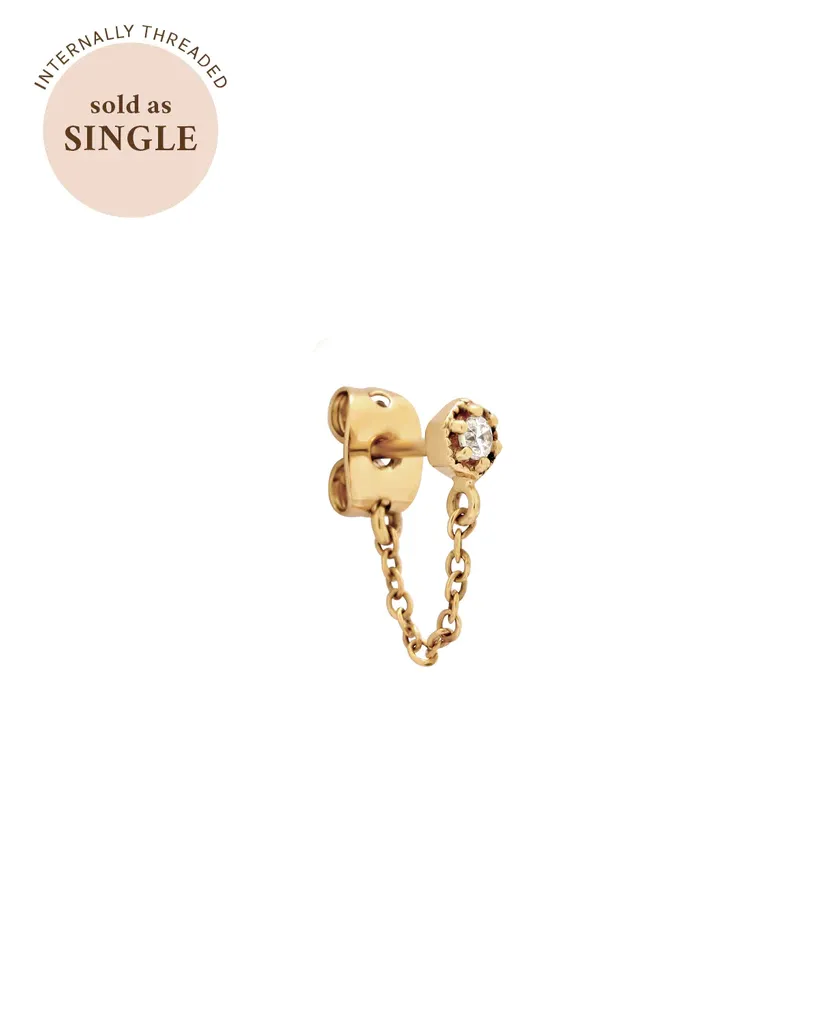 Ingrid Solid Gold Chain Stud