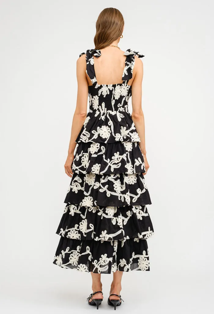 Jacquelyn Midi Dress-Floral Embroidery