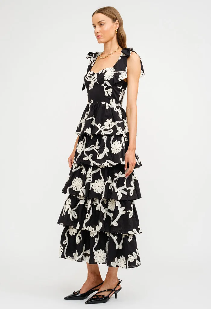 Jacquelyn Midi Dress-Floral Embroidery