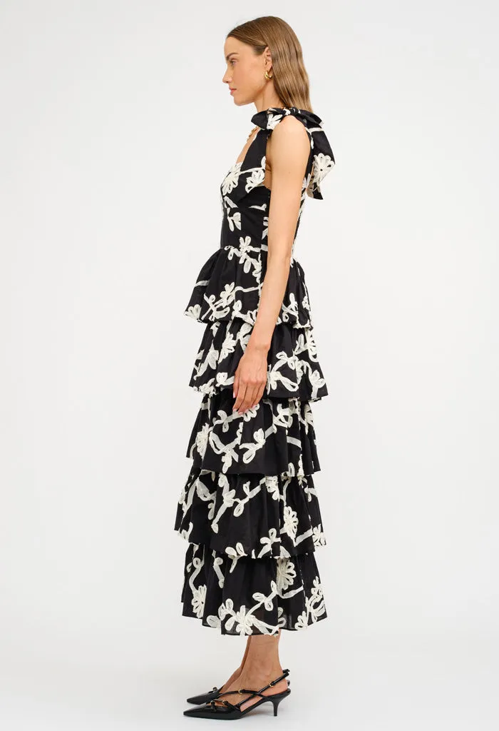 Jacquelyn Midi Dress-Floral Embroidery