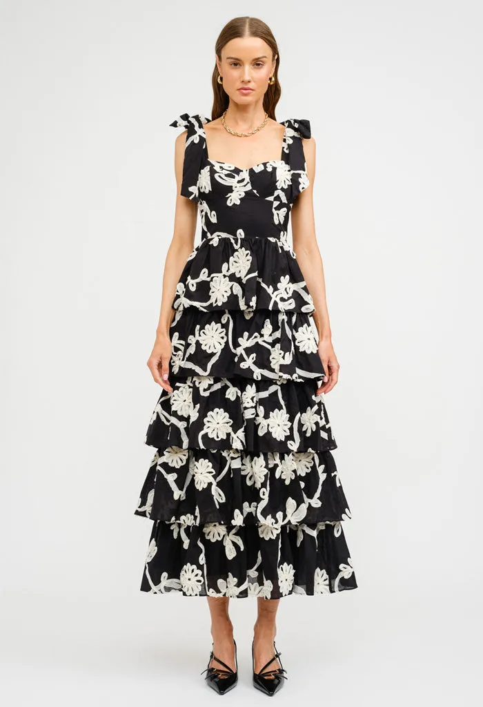 Jacquelyn Midi Dress-Floral Embroidery