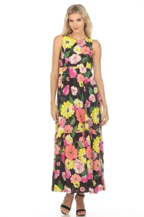 Jade by Johnny Was Love Casia Floral Tiered Maxi Dress Boho Chic L37223-3